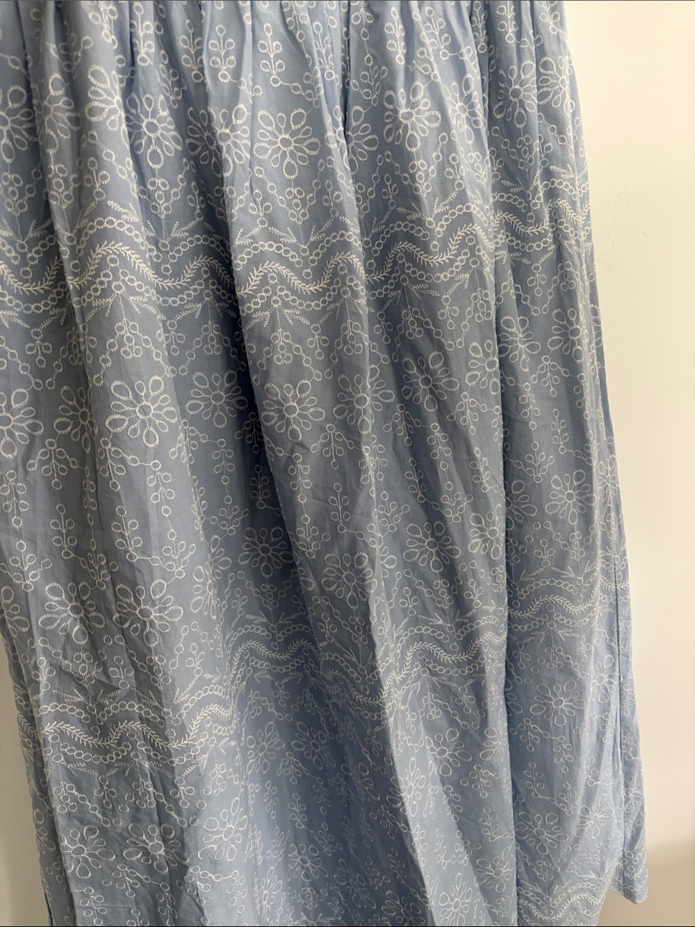 LOFT Light Blue Eyelet Midi Skirt - Picture 2 of 7